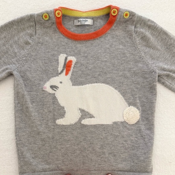 Baby Boden Gray Bunny Rabbit Sweater - 18-24 months - Picture 1 of 5